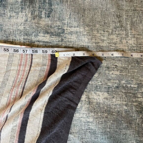 Rachel Zoe Ivory Pink Gray Striped Long Sleeve Open Front Knit Cardigan Large - Picture 7 of 12